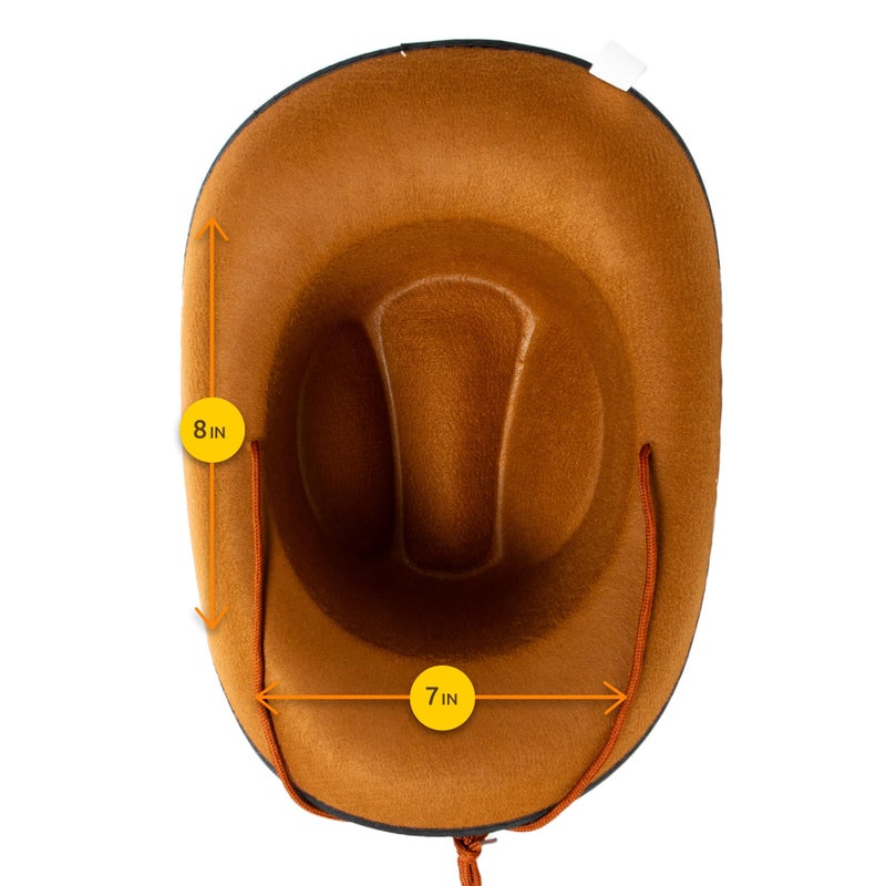 Fun Central - Brown Felt Studded Cowboy Hat - Unisex - Image 4